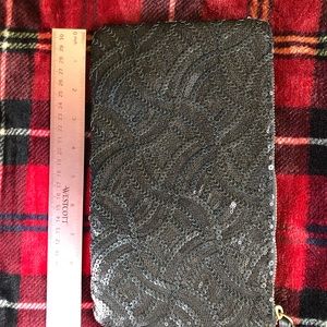 Black sequin evening bag/clutch/wristlet